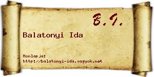 Balatonyi Ida névjegykártya
